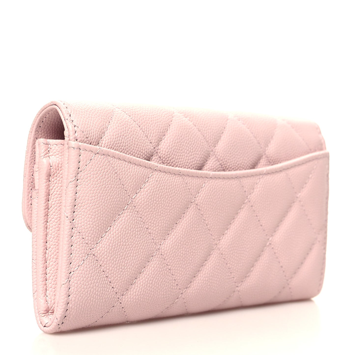 Caviar Quilted Medium Flap Wallet Light Pink