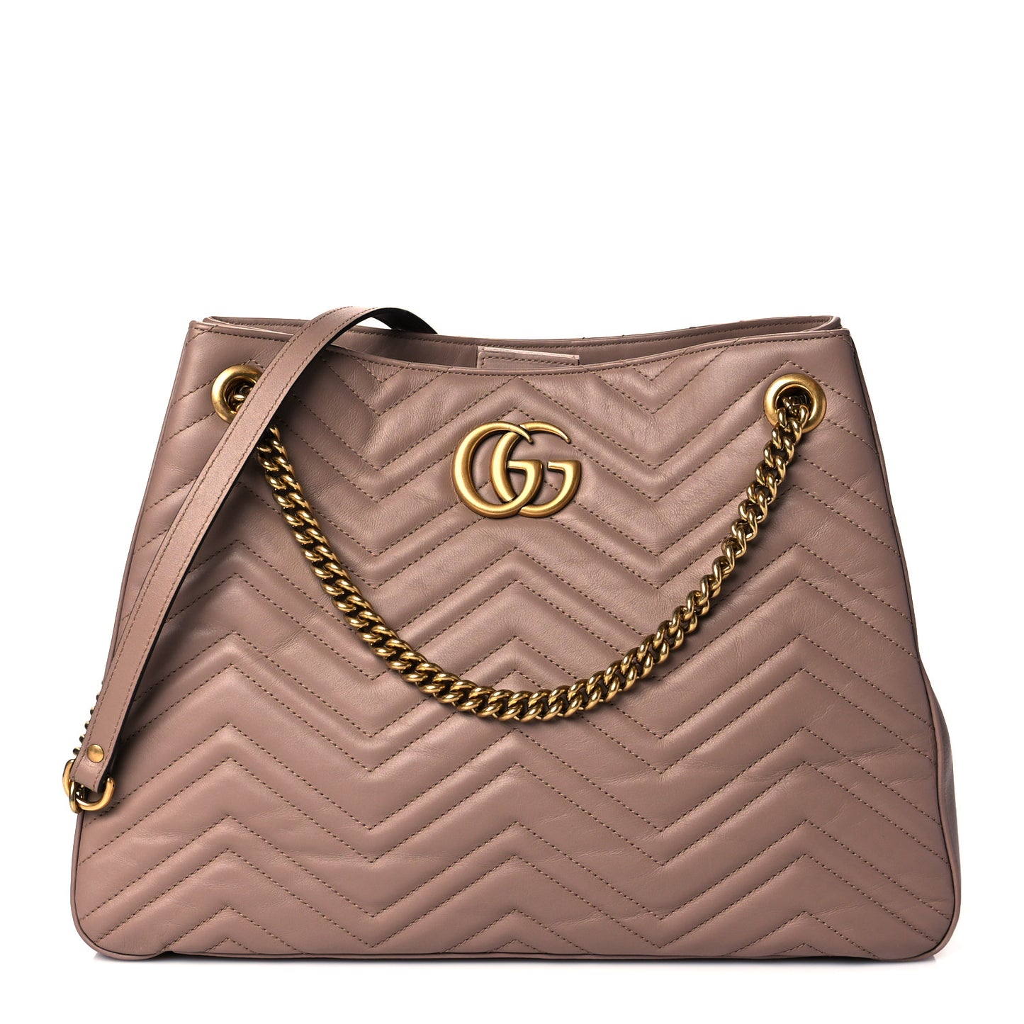 Calfskin Matelasse Medium GG Marmont Shoulder Tote Bag Porcelain Rose