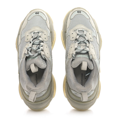 Balenciaga Fabric Mesh Clear Sole Womens Triple S Sneakers 39 Pearl Grey 2 of 10