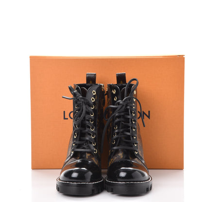 Louis Vuitton Patent Calfskin Monogram Star Trail Ankle Boots 37.5 Black 10 of 10