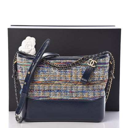 Chanel Tweed Calfskin Medium Gabrielle Hobo Blue 13 of 13
