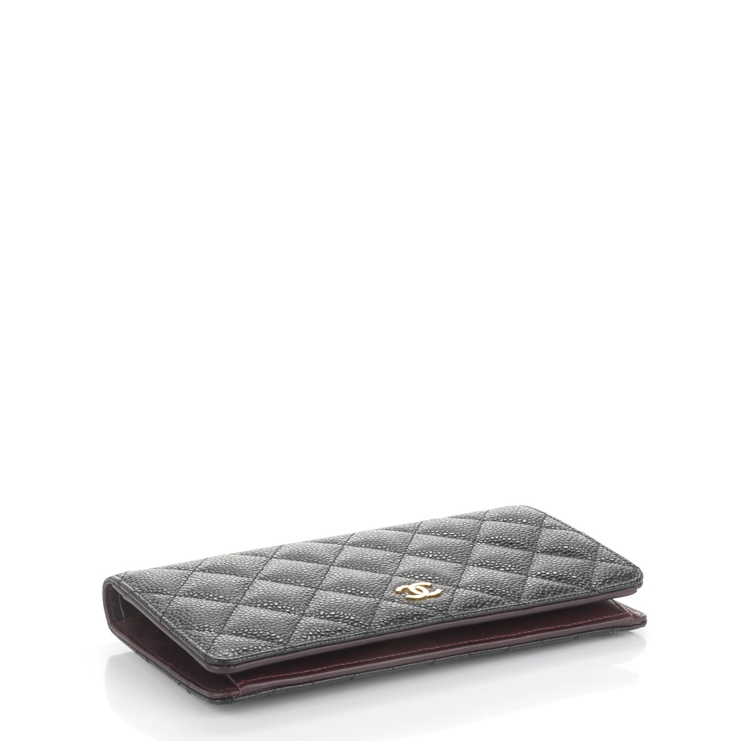 Caviar Quilted Yen Wallet Black