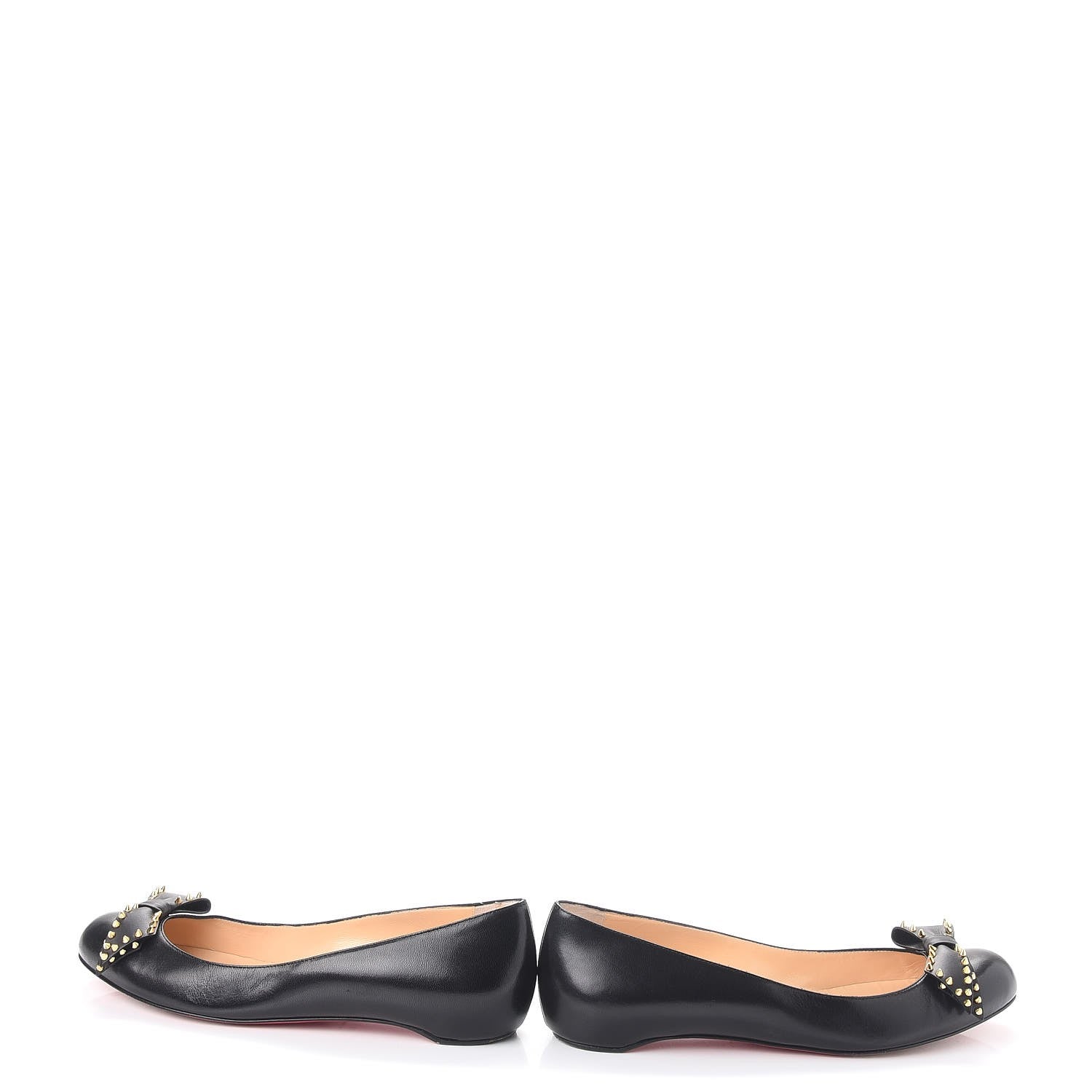 Christian Louboutin Nappa Ballalarina Spiked Bow Flats 40 Black 7 of 10