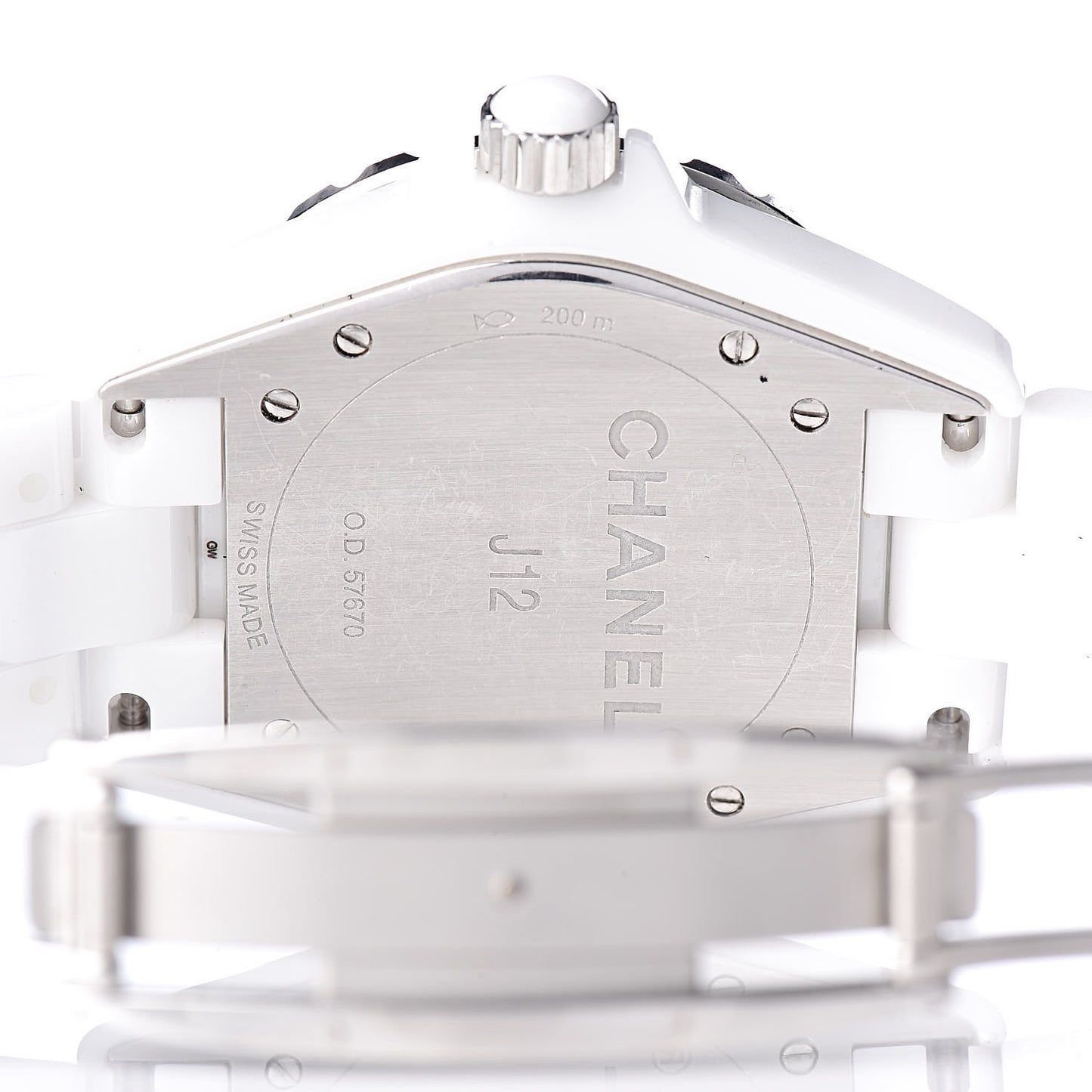 Stainless Steel Ceramic Diamond Mother of Pearl 38mm J12 Quartz Watch White