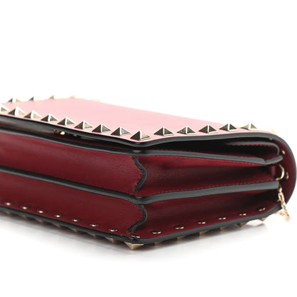 Valentino Garavani Calfskin Rockstud Wallet on Chain Camelia 9 of 11