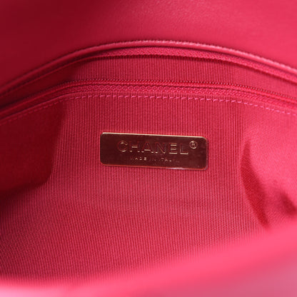 Chanel Lambskin Quilted Large 19 Flap Dark Pink 6 of 11