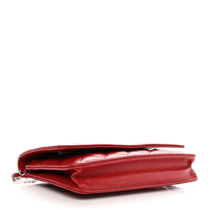Chanel Caviar Quilted Wallet On Chain WOC Red 4 of 11