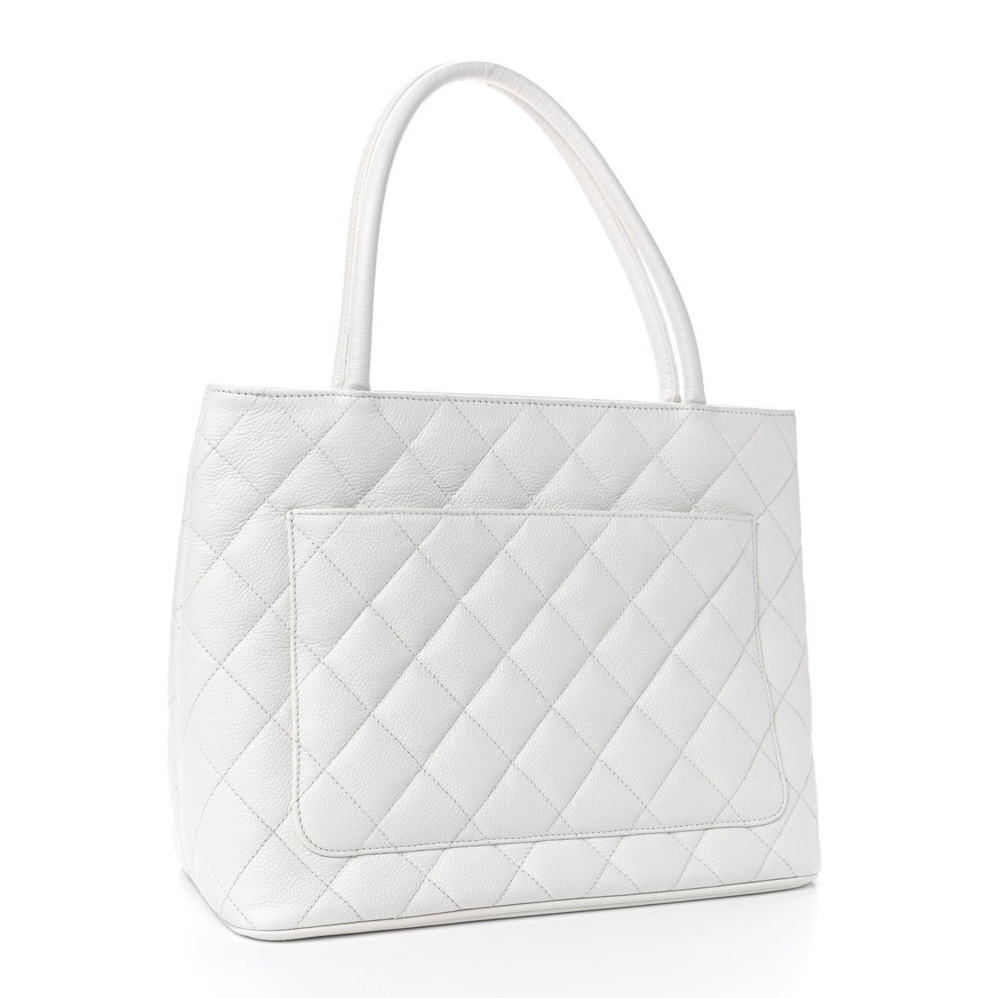 Caviar Quilted Medallion Tote White