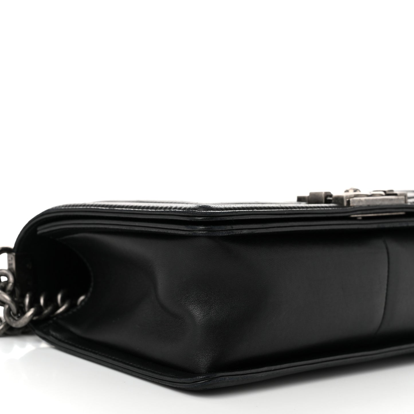 Lambskin Quilted Medium Boy Flap Black