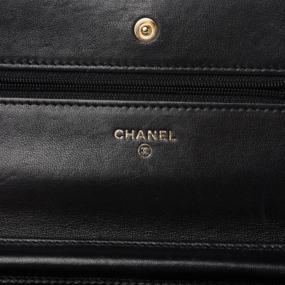 Chanel Lambskin Quilted Wallet On Chain WOC Black 8 of 13