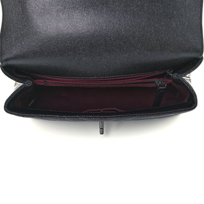 Chanel Caviar Chevron Quilted Small Coco Handle Flap So Black 5 of 11