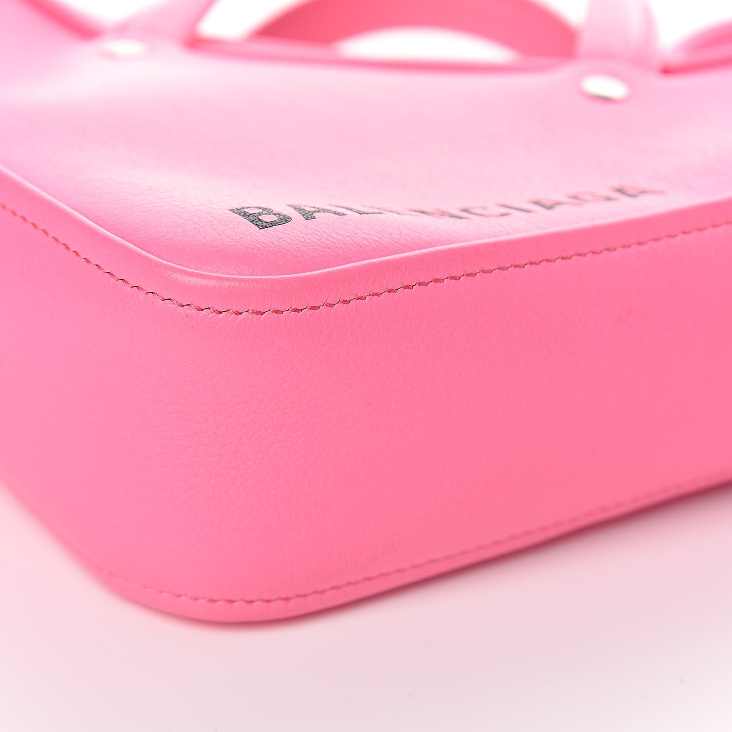 Balenciaga Shiny Day Calfskin XS Triangle Duffle Acid Pink Black 8 of 9