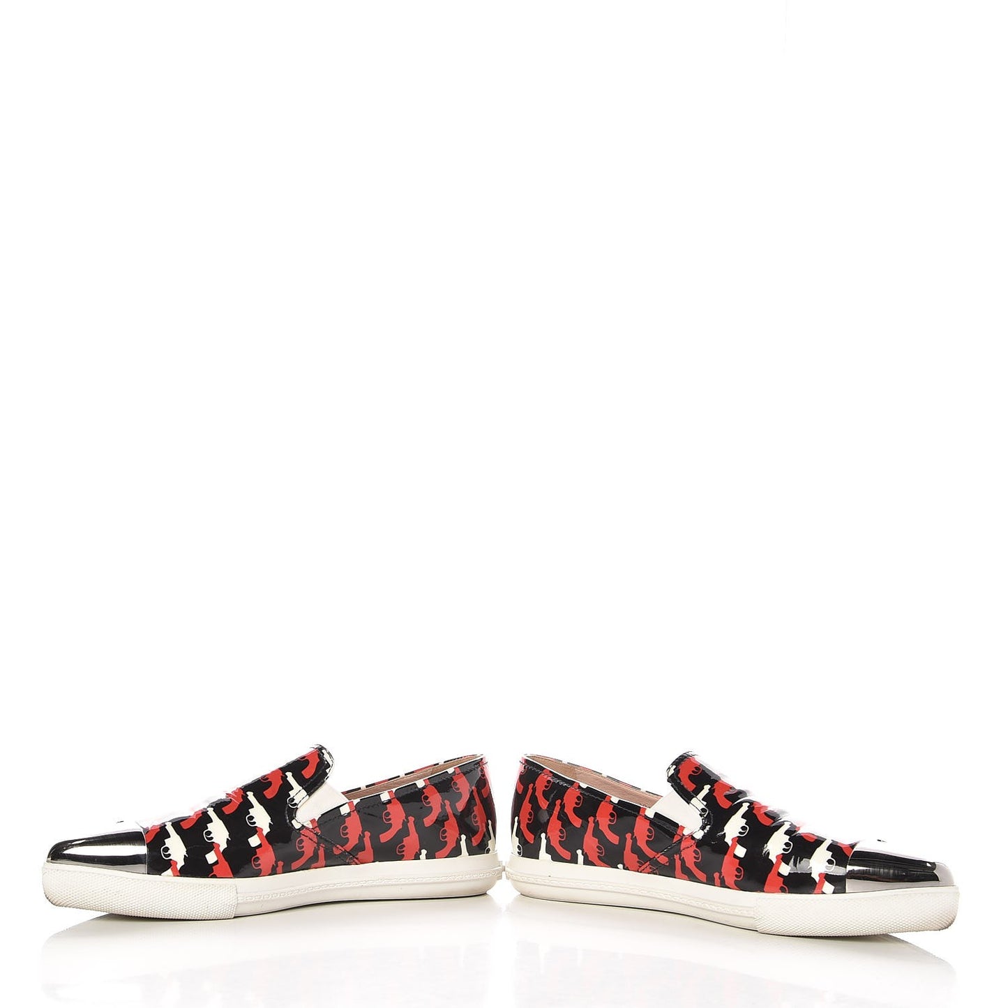 Patent Pistol Print Cap Toe Flats 39.5
