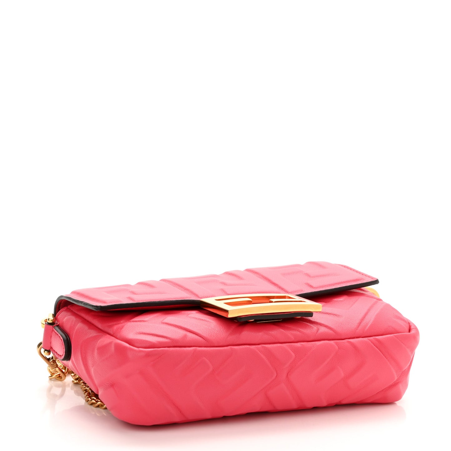 Nappa FF 1974 Embossed Mini Baguette Lampone