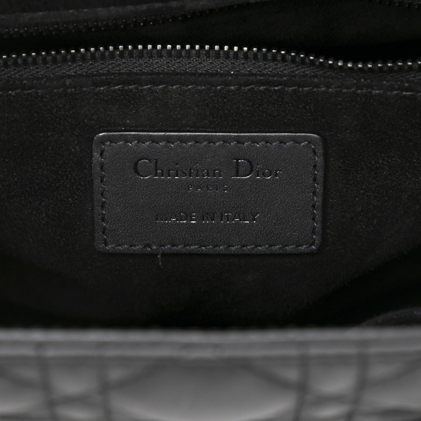 Ultra Matte Calfskin Cannage Medium Lady Dior Black