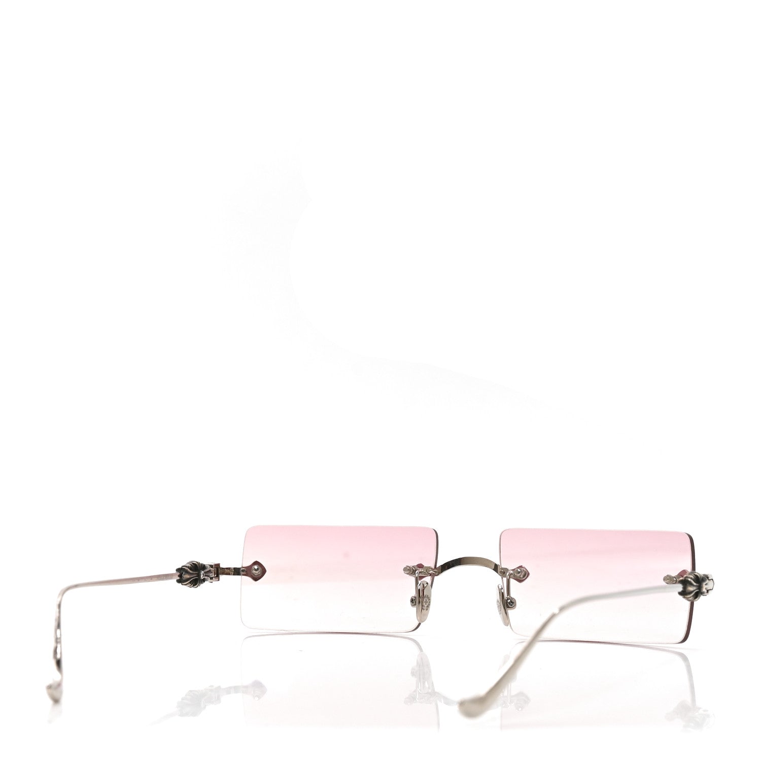 Chrome Hearts Metal Hellz Bellz Rimless Sunglasses Silver Pink 4 of 6