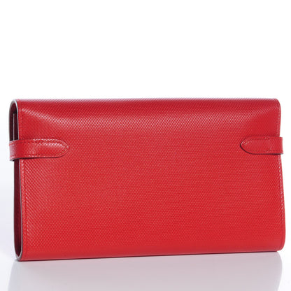 Hermes Grain d'H Kelly Longue Wallet Sanguine 3 of 9