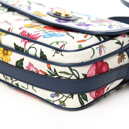 Gucci Canvas Flora Floral Shoulder Bag White Blue Agata Mulitcolor 8 of 10