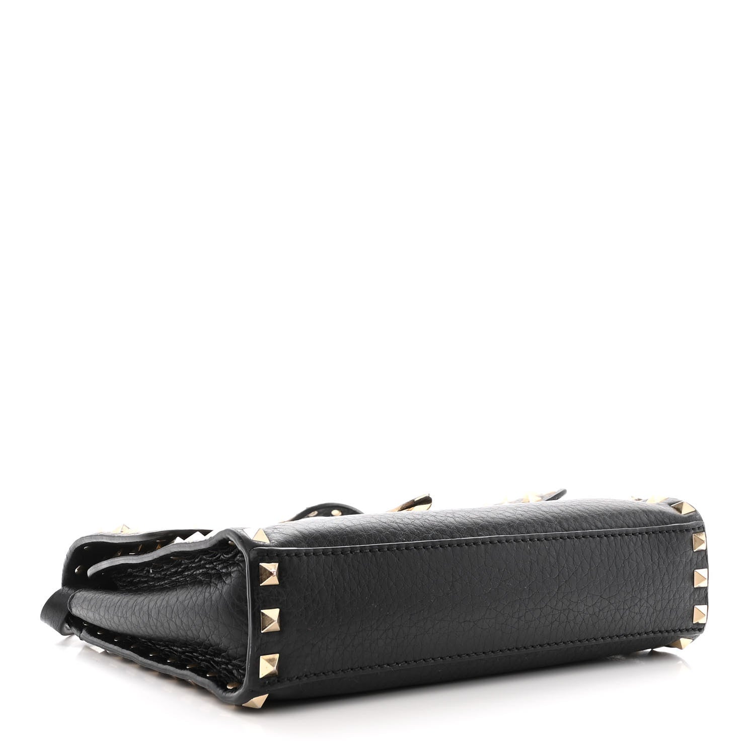 Valentino Garavani Pebbled Calfskin Medium Rockstud Flip Lock Crossbody Bag Black 4 of 13