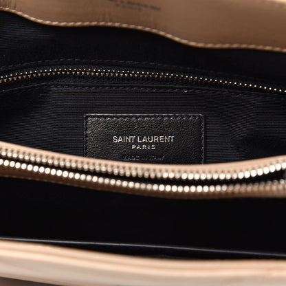 Saint Laurent Calfskin Y Quilted Monogram Medium Loulou Satchel Dark Beige 7 of 13