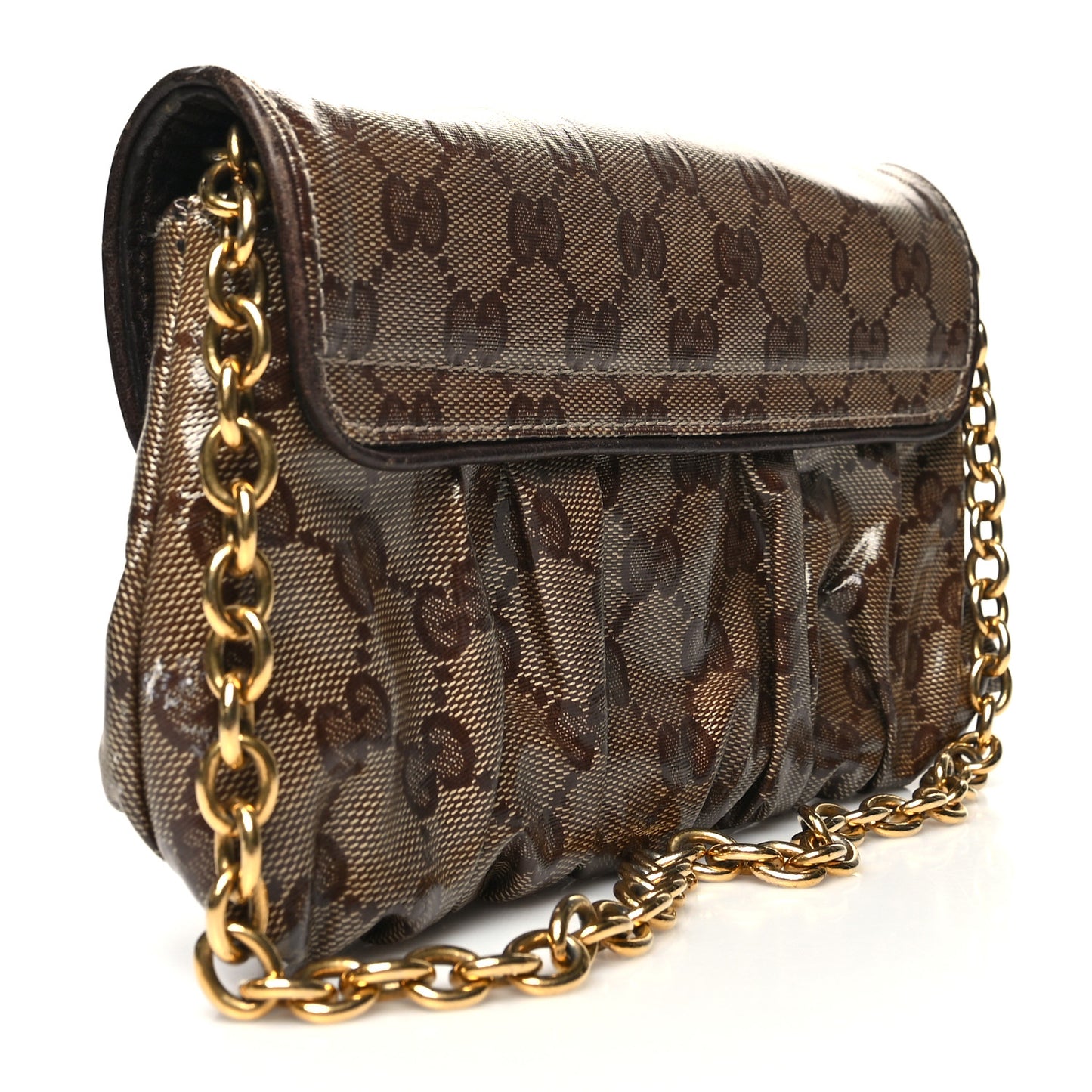 Crystal Monogram Babouska Clutch Dark Brown