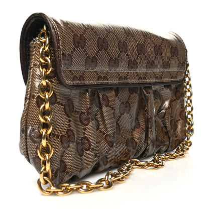 Gucci Crystal Monogram Babouska Clutch Dark Brown 4 of 13