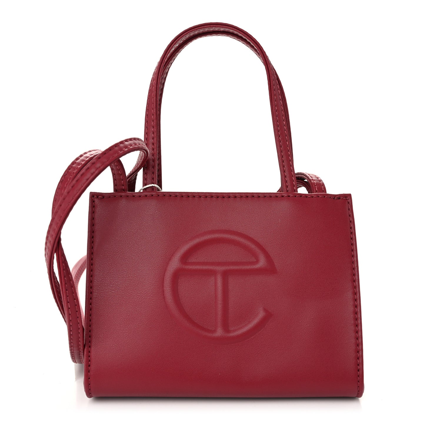 Vegan Leather Small Shopping Bag Oxblood