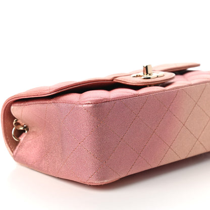 Chanel Metallic Lambskin Quilted Ombre Mini Rectangular Flap Pink 6 of 11