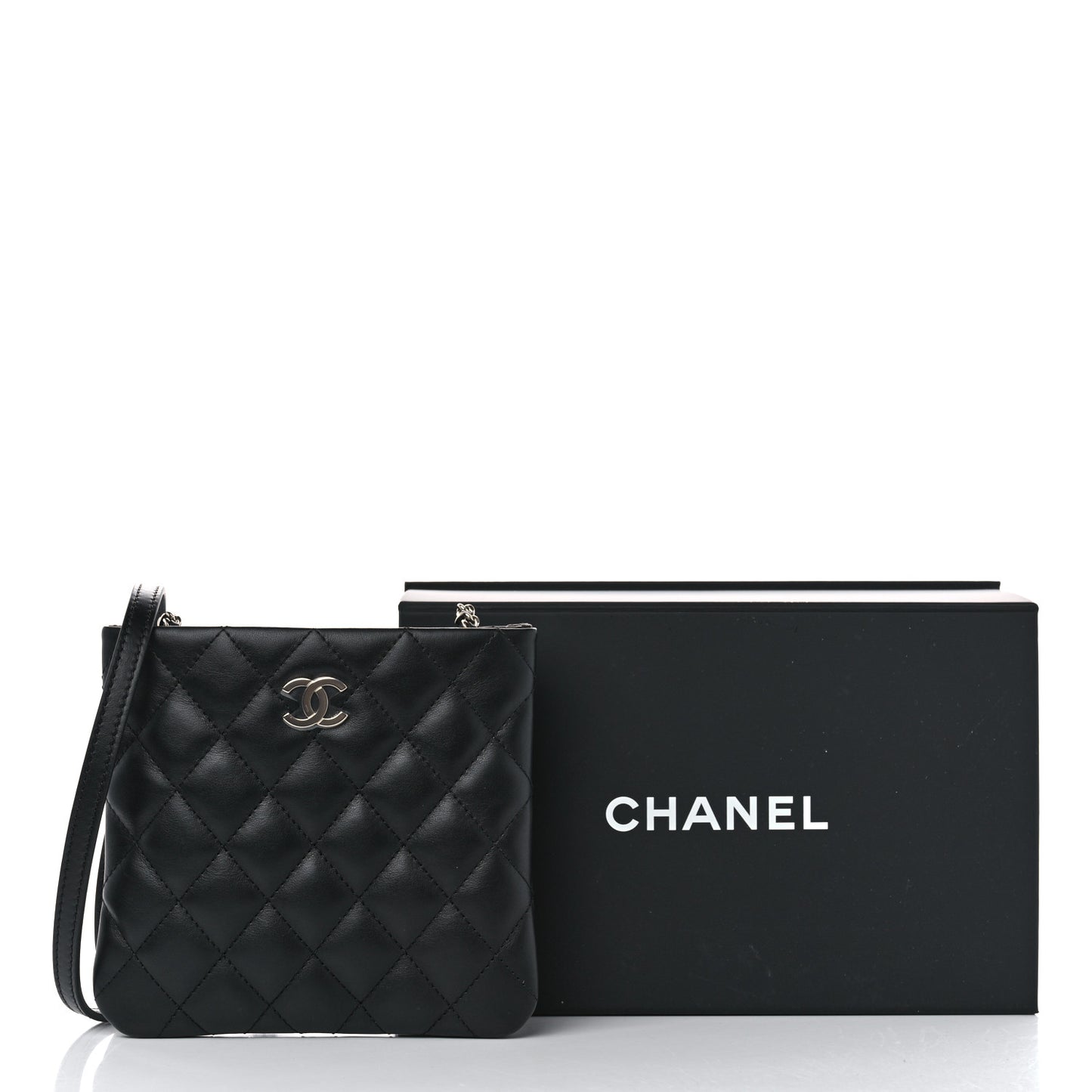 Lambskin Quilted Crossbody Bag Black