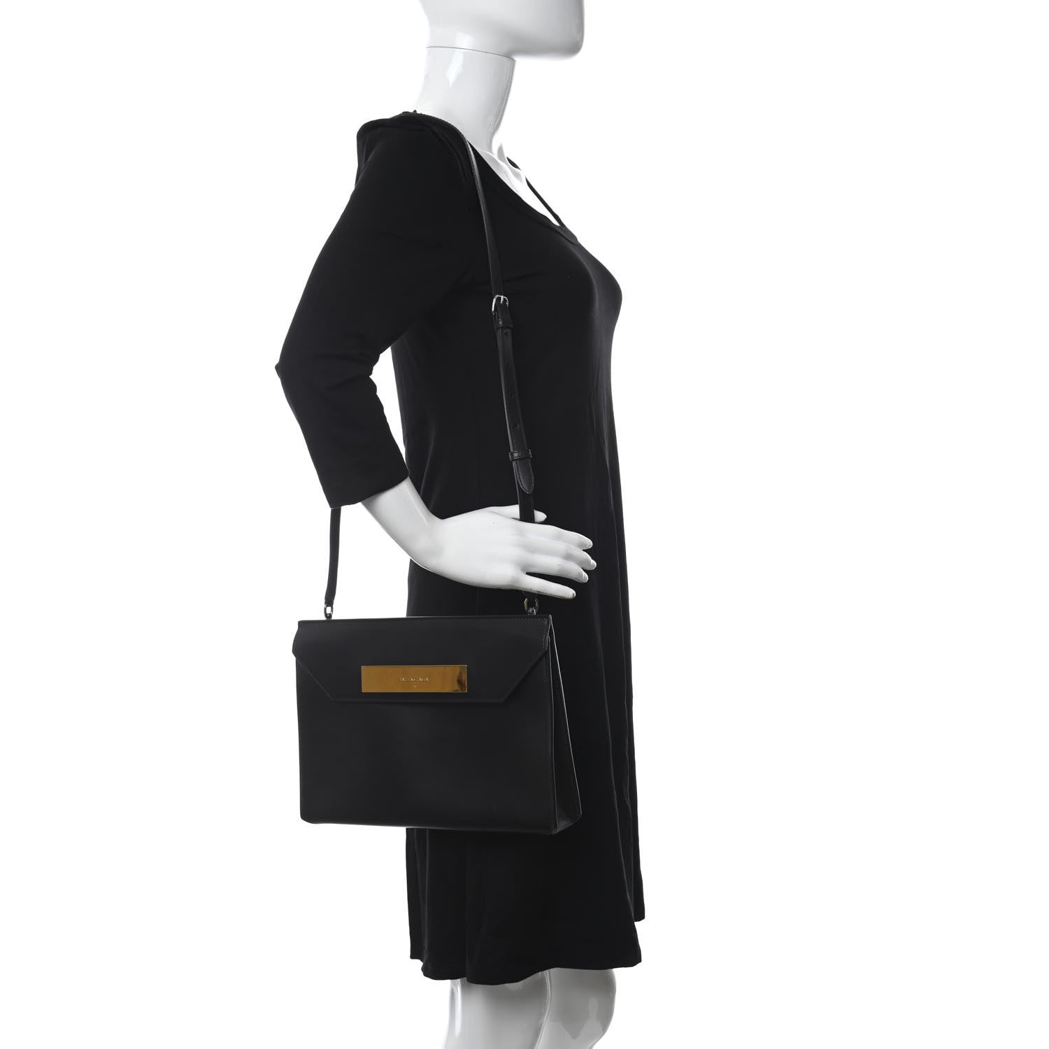 Balenciaga Calfskin Cable Flap Clutch Black 2 of 11