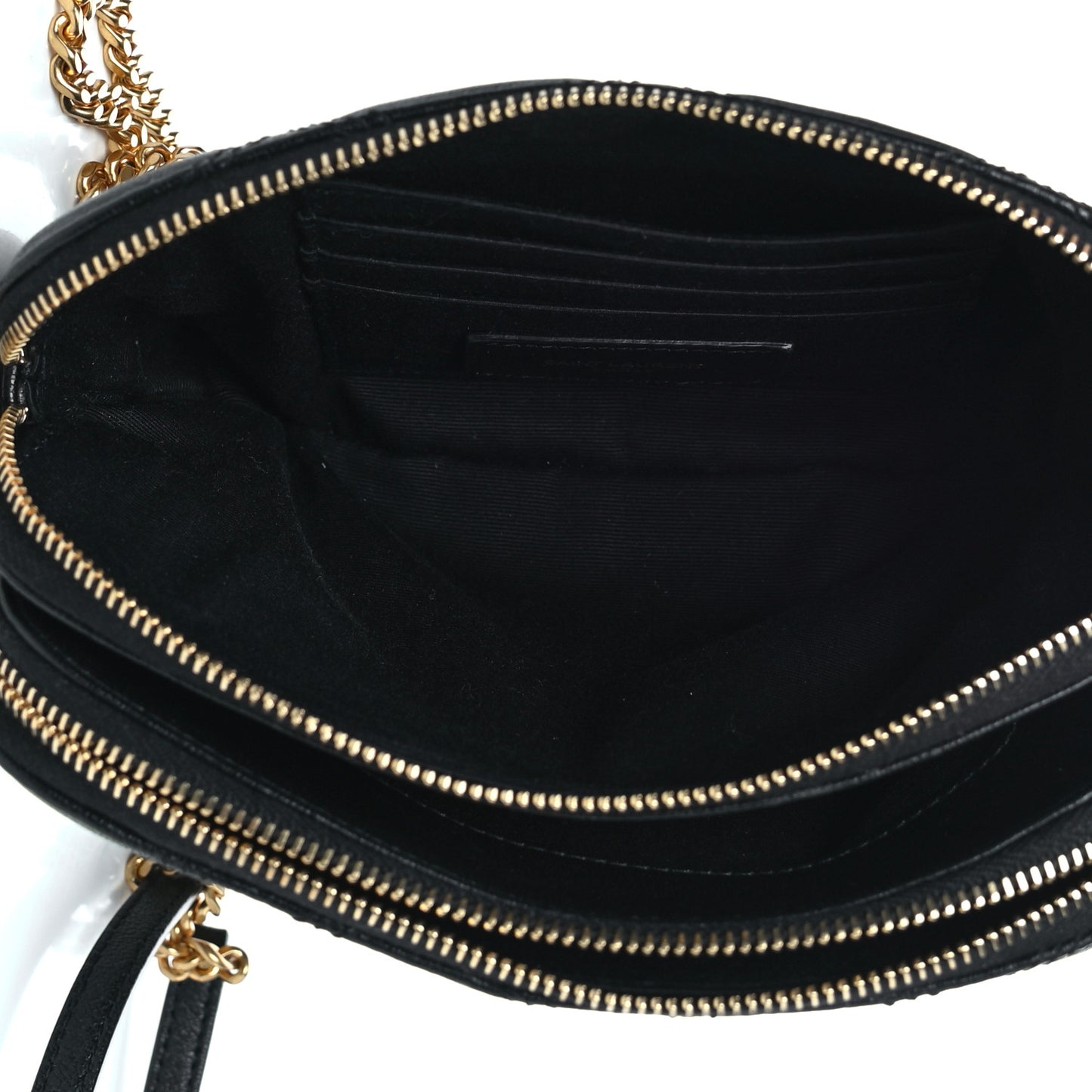 Grained Lambskin Quilted Mini Becky Double Zip Bag Black