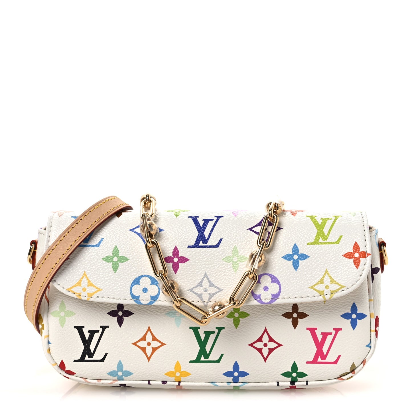 LV X TM Monogram Multicolor Ivy Wallet On Chain White