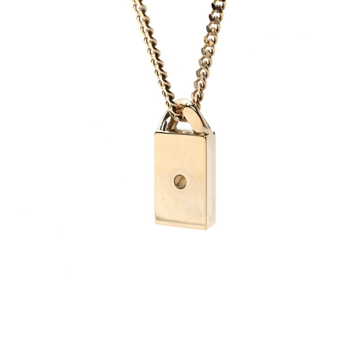Crystal Dog Tag Charm Necklace Gold