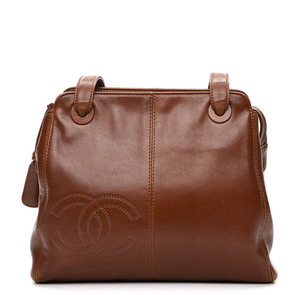 Chanel Lambskin CC Tote Brown 1 of 14