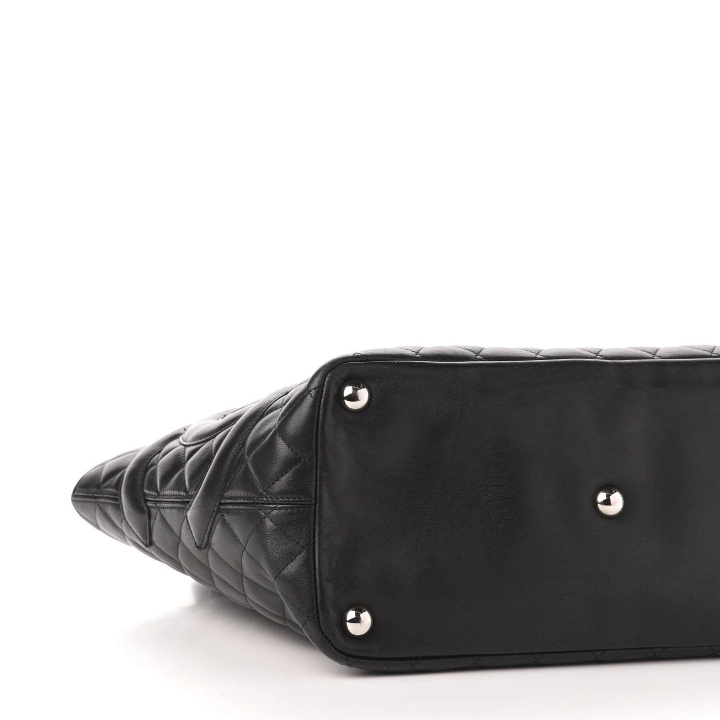 Calfskin Quilted Large Cambon Tote Black