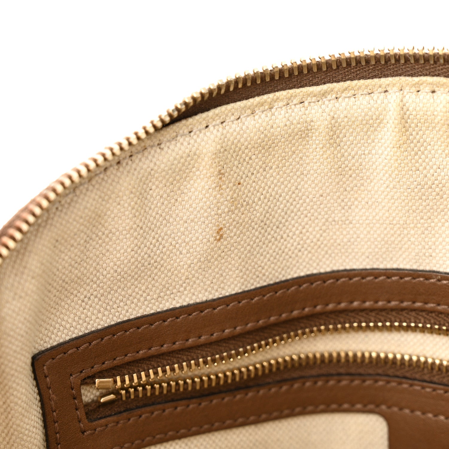 Gucci GG Supreme Monogram Margaux Calfskin Small Nice Top Handle Dome Bag Beige Ebony Acero 12 of 18