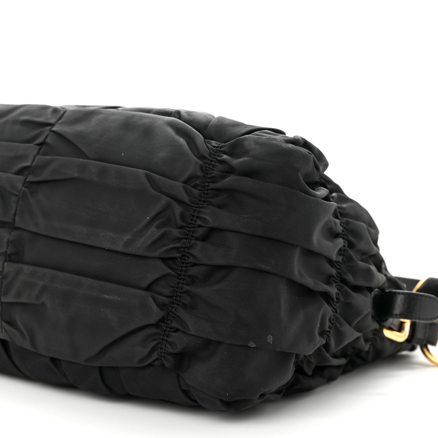 Tessuto Nylon Nappa Braided Gaufre Shopping Satchel Black