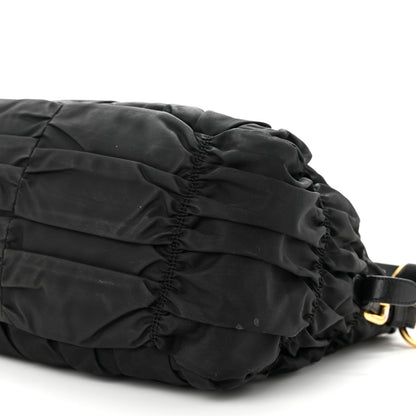 Prada Tessuto Nylon Nappa Braided Gaufre Shopping Satchel Black 10 of 12