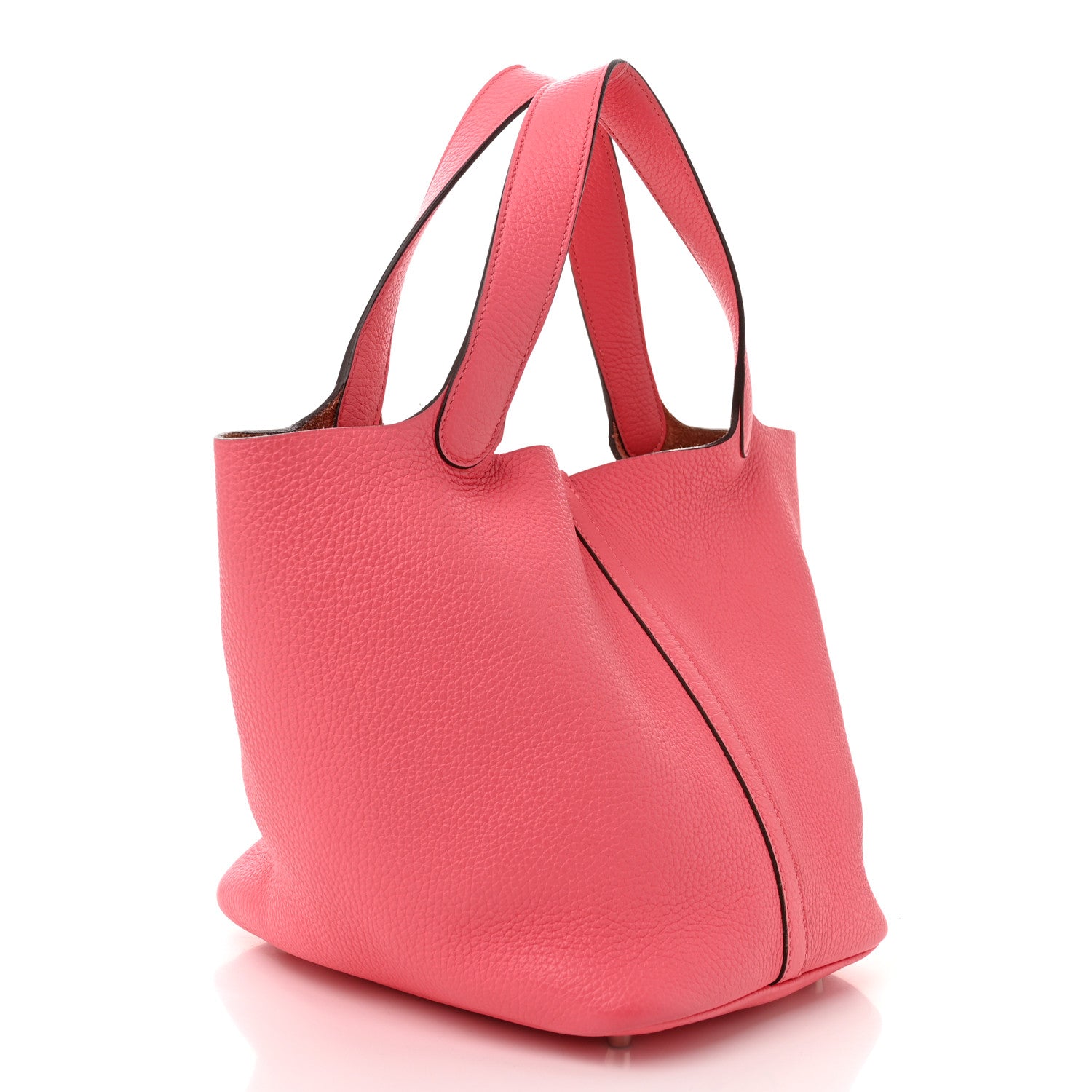 Hermes Taurillon Clemence Picotin Lock 22 MM Rose Azalee 3 of 11