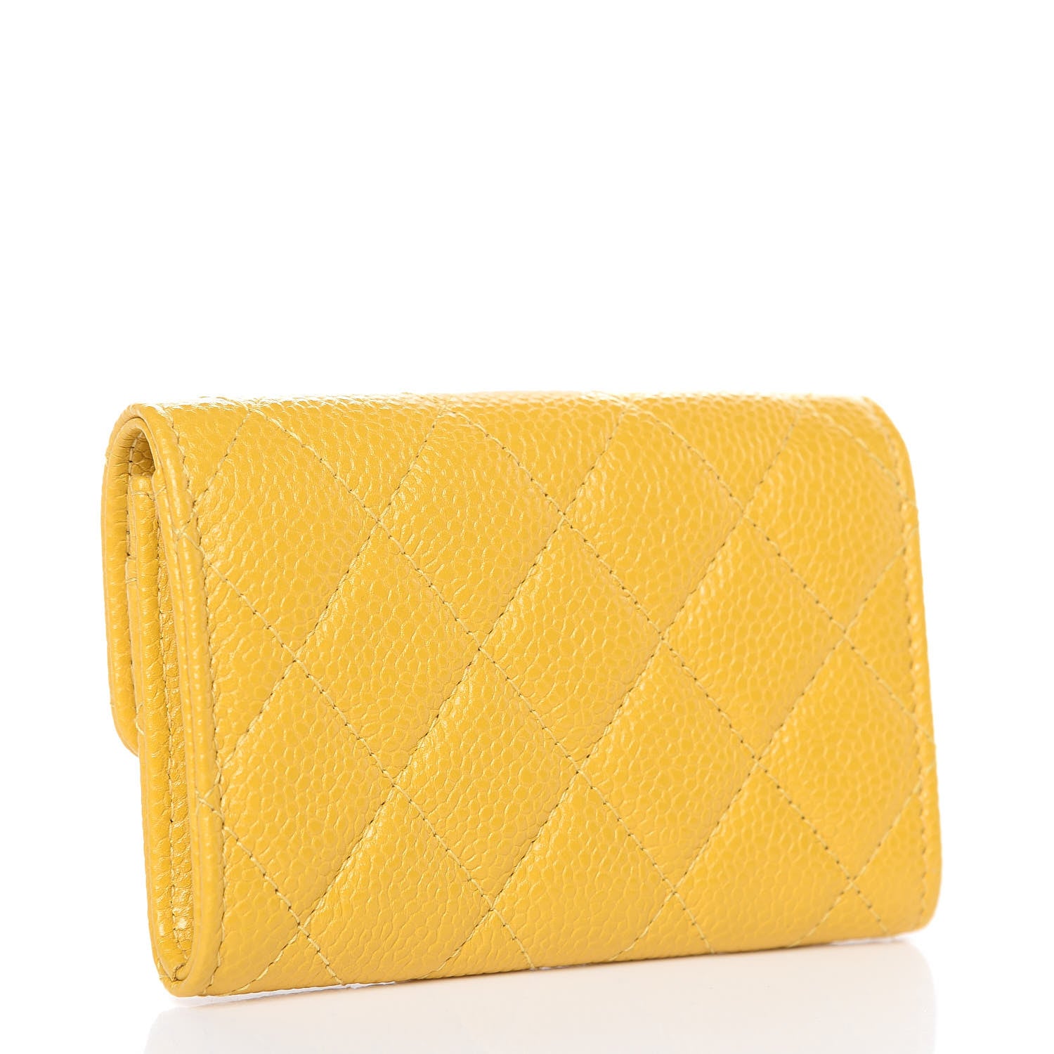 Chanel Caviar Quilted Flap Card Holder Yellow 3 of 7