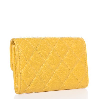 Chanel Caviar Quilted Flap Card Holder Yellow 3 of 7