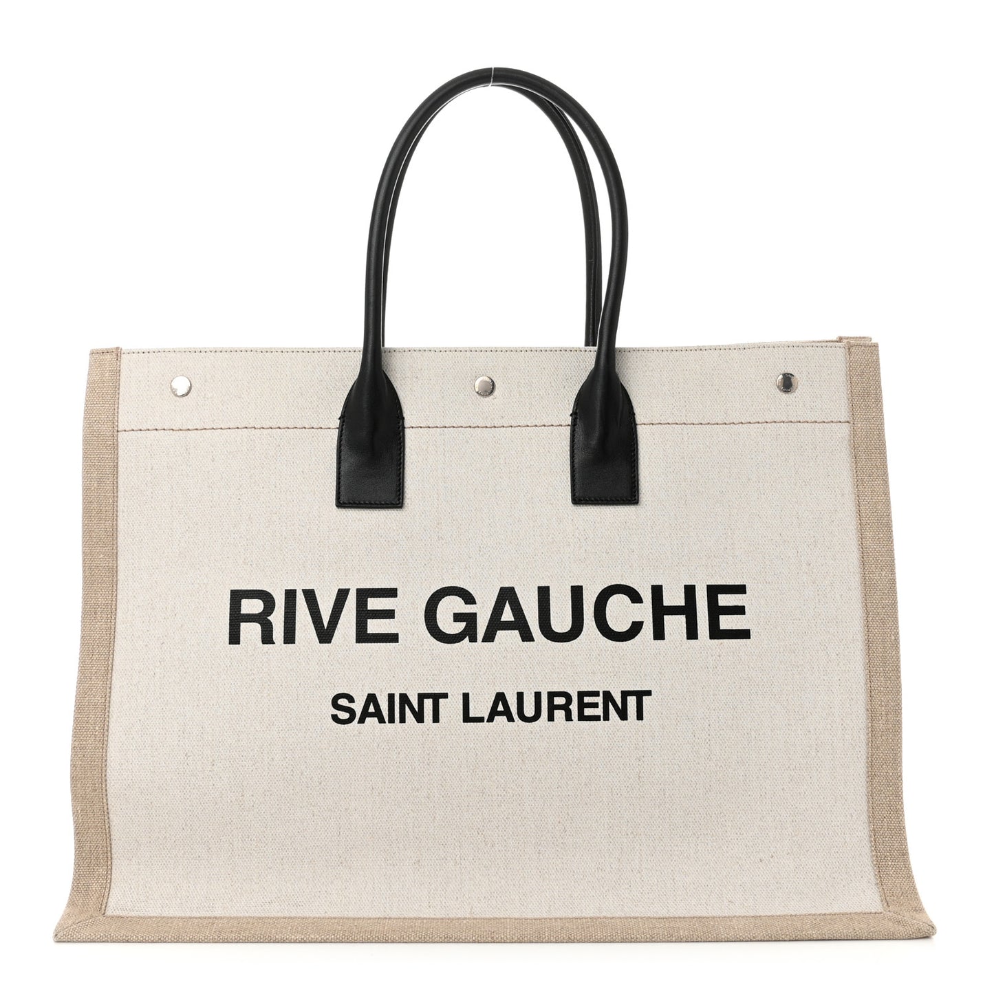 Linen Calfskin Rive Gauche Tote Optic White