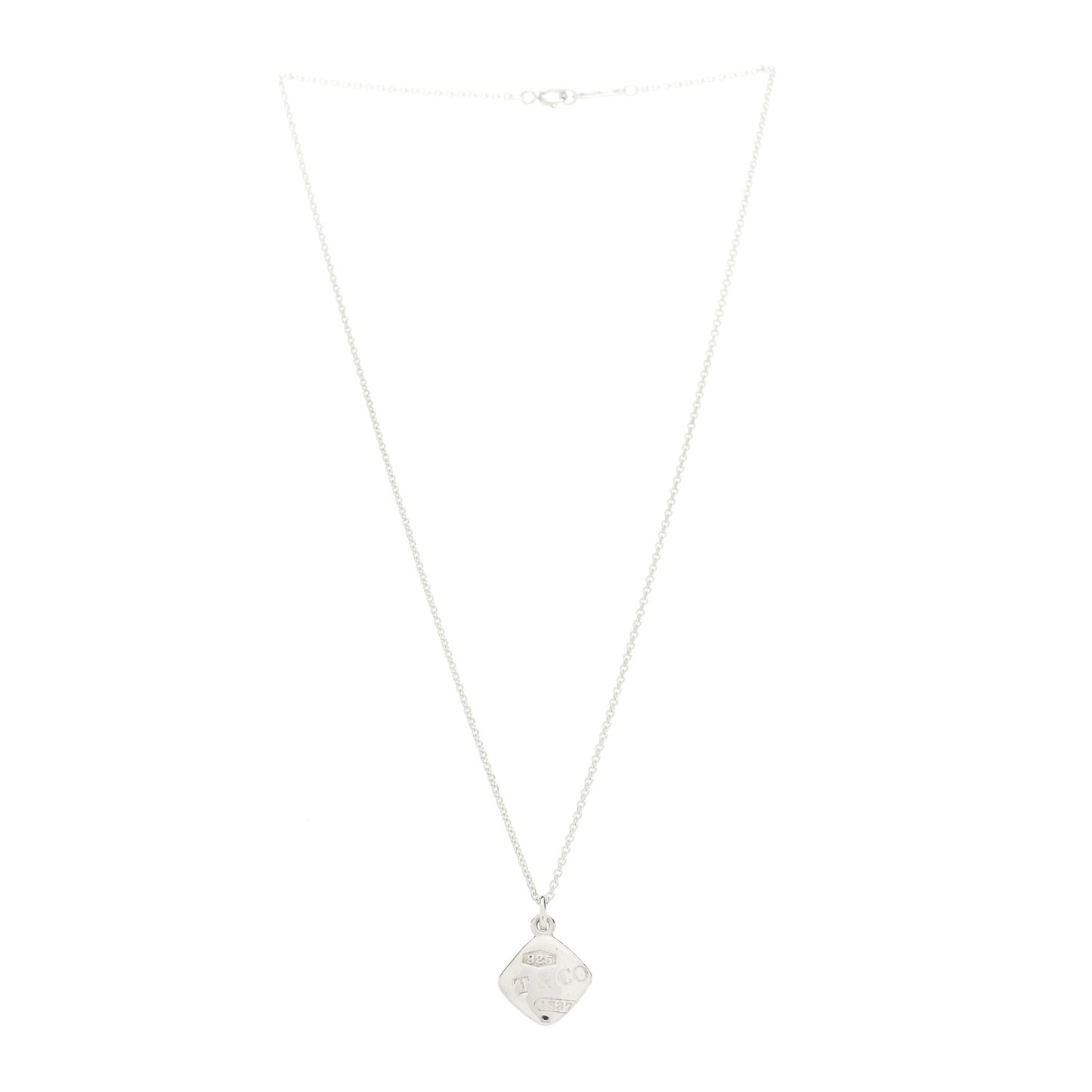 Sterling Silver 1837 Square Pendant Necklace