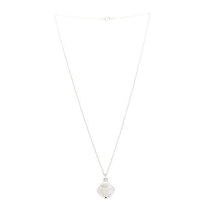 Tiffany Sterling Silver 1837 Square Pendant Necklace 3 of 5