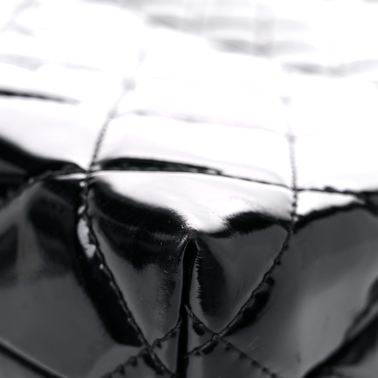 Vinyl Quilted In the Business Flap Bag Black