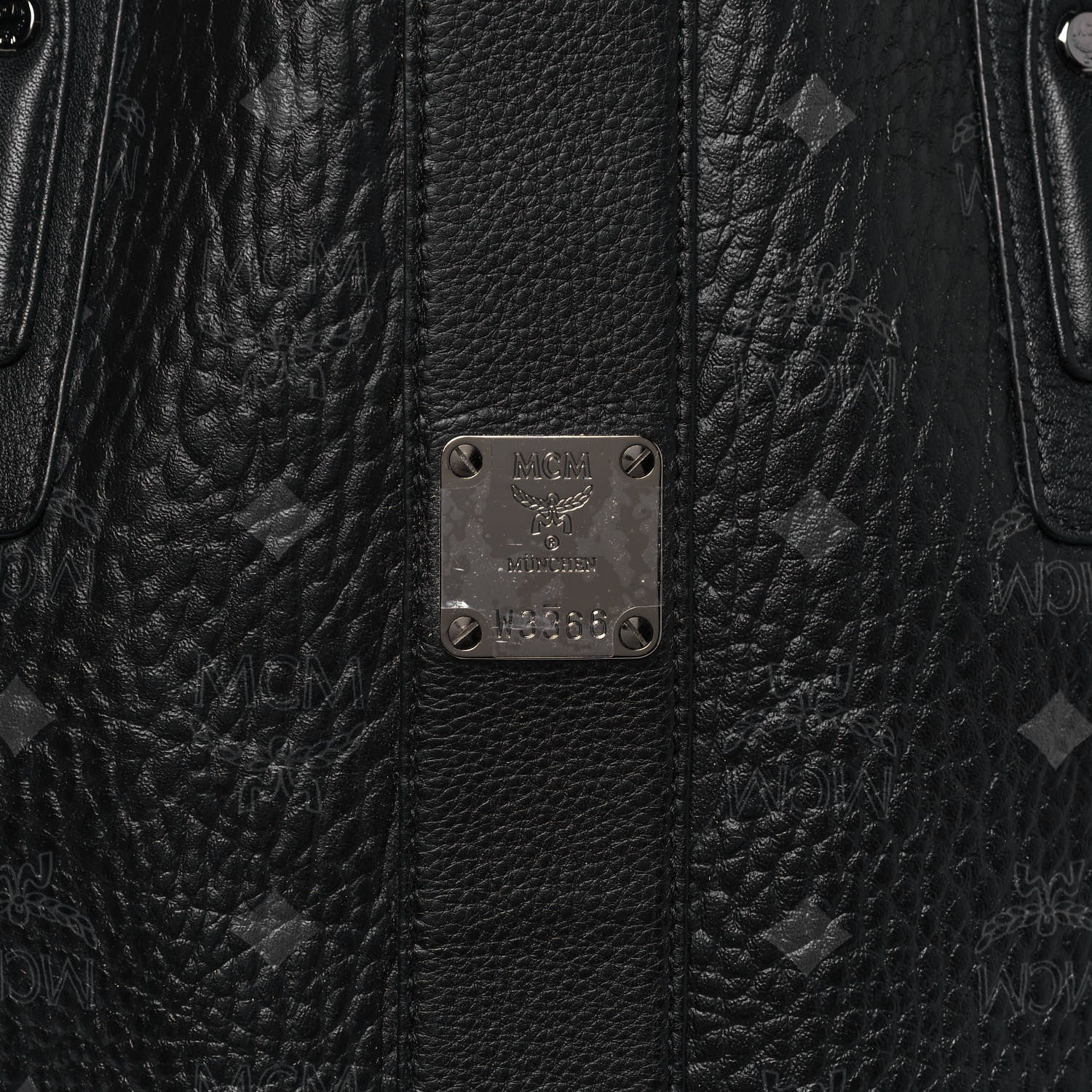 MCM Visetos Large Liz Reversible Shopper Tote Black 10 of 19