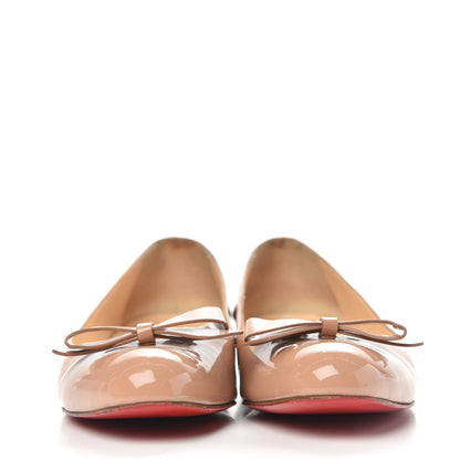 Christian Louboutin Patent Vinodo Flats 38.5 Nude 3 of 10