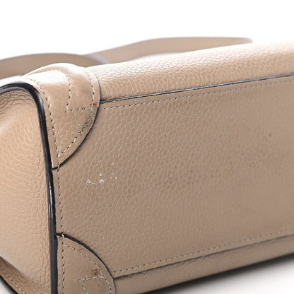 Celine Drummed Calfskin Nano Luggage Dune 7 of 8