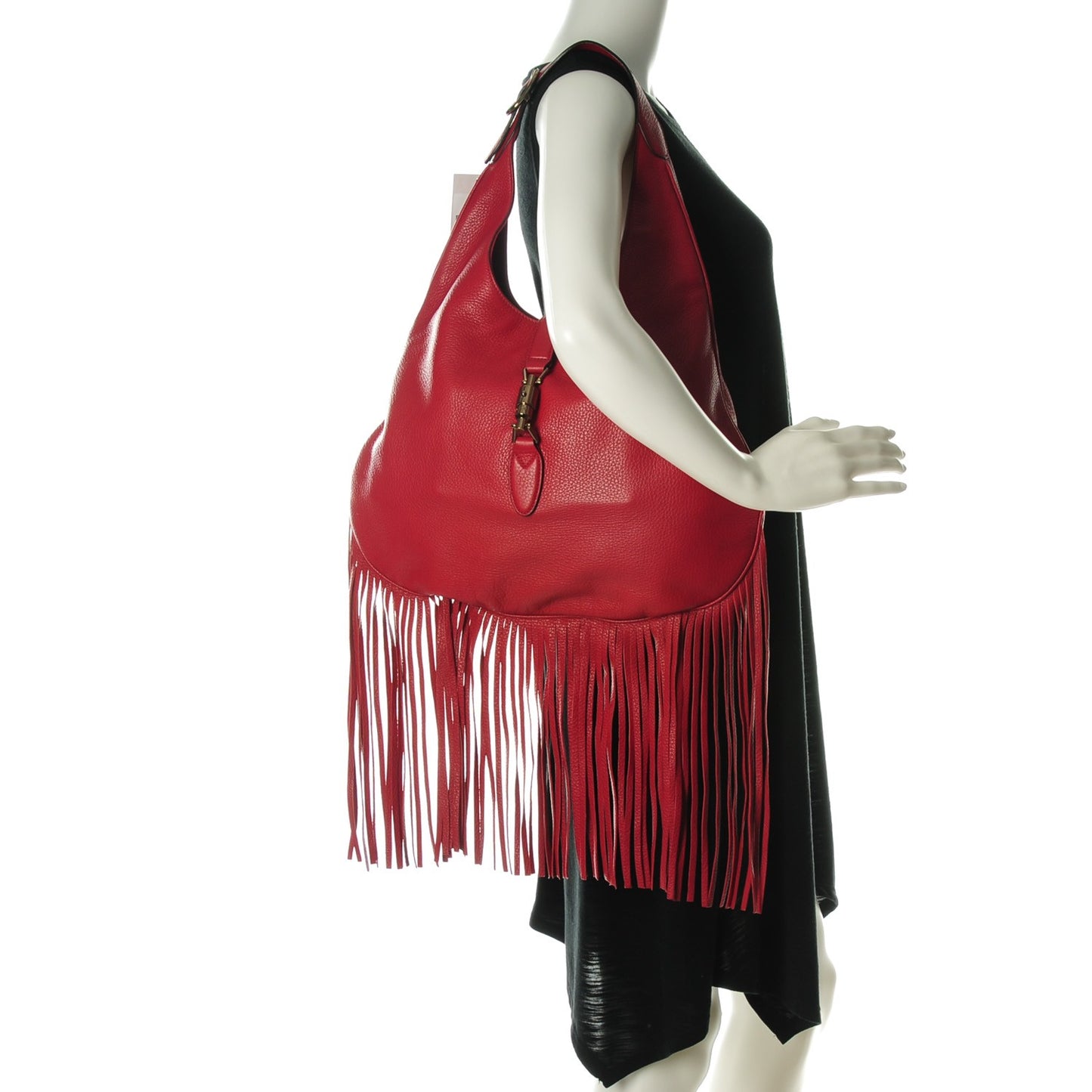 Cellarius Calfskin Large New Jackie Nouveau Fringe Hobo Red Flame