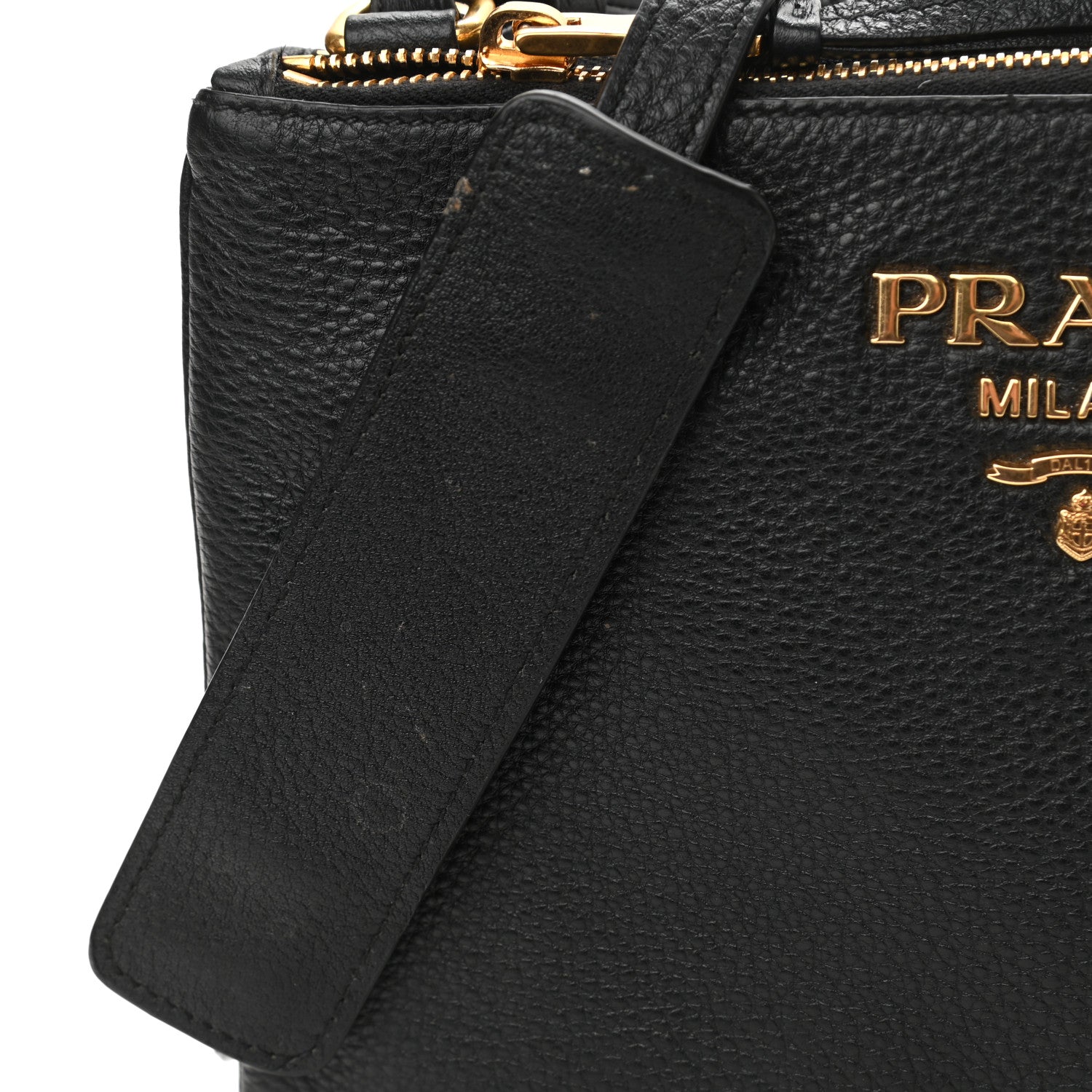 Prada Vitello Daino Double Zip Crossbody Bag Black 12 of 15